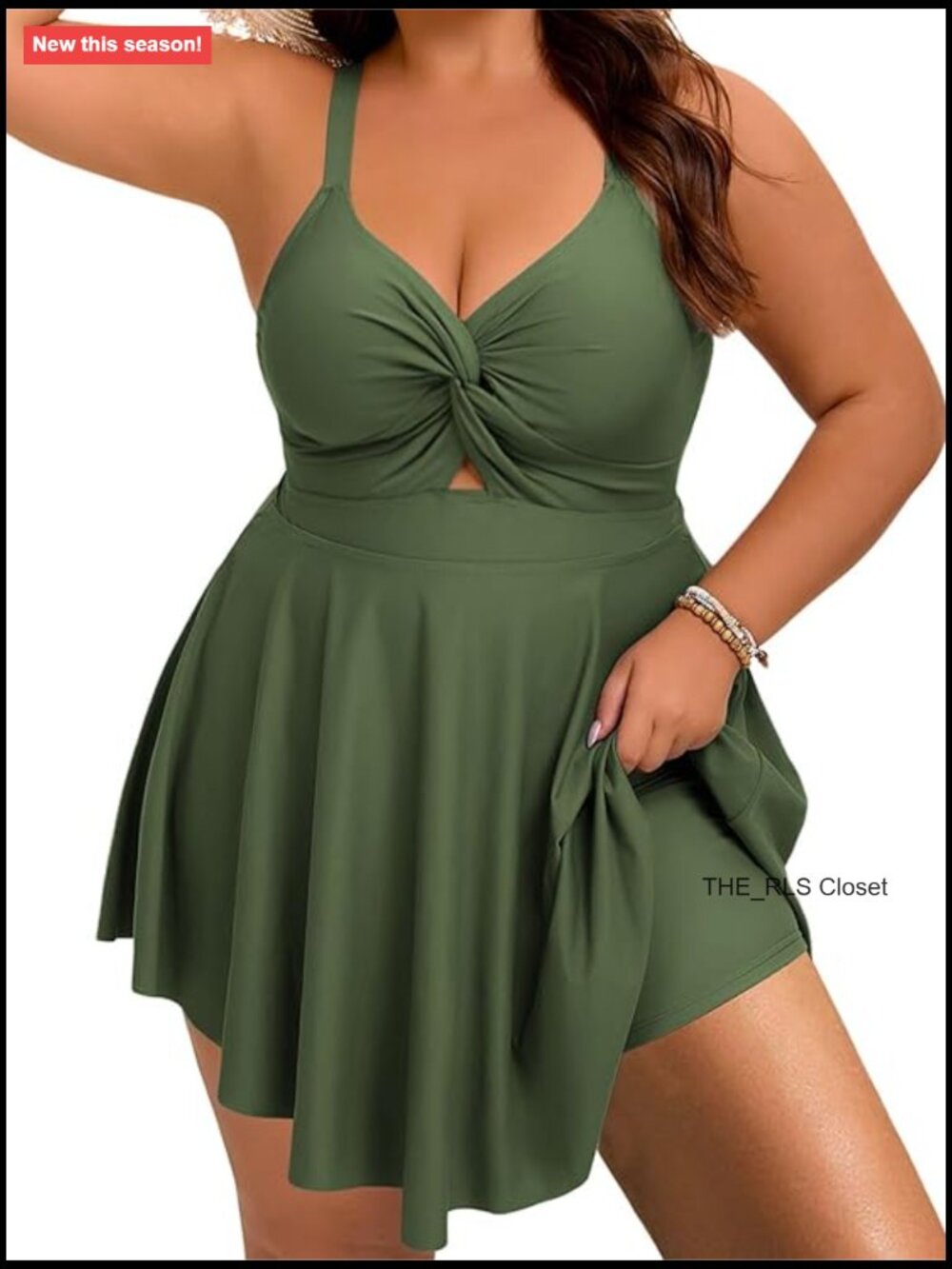 Plus Size Swim Dress Tummy Control Tankini Set with Shorts